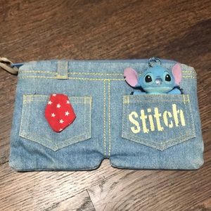 Stitch denim pouch